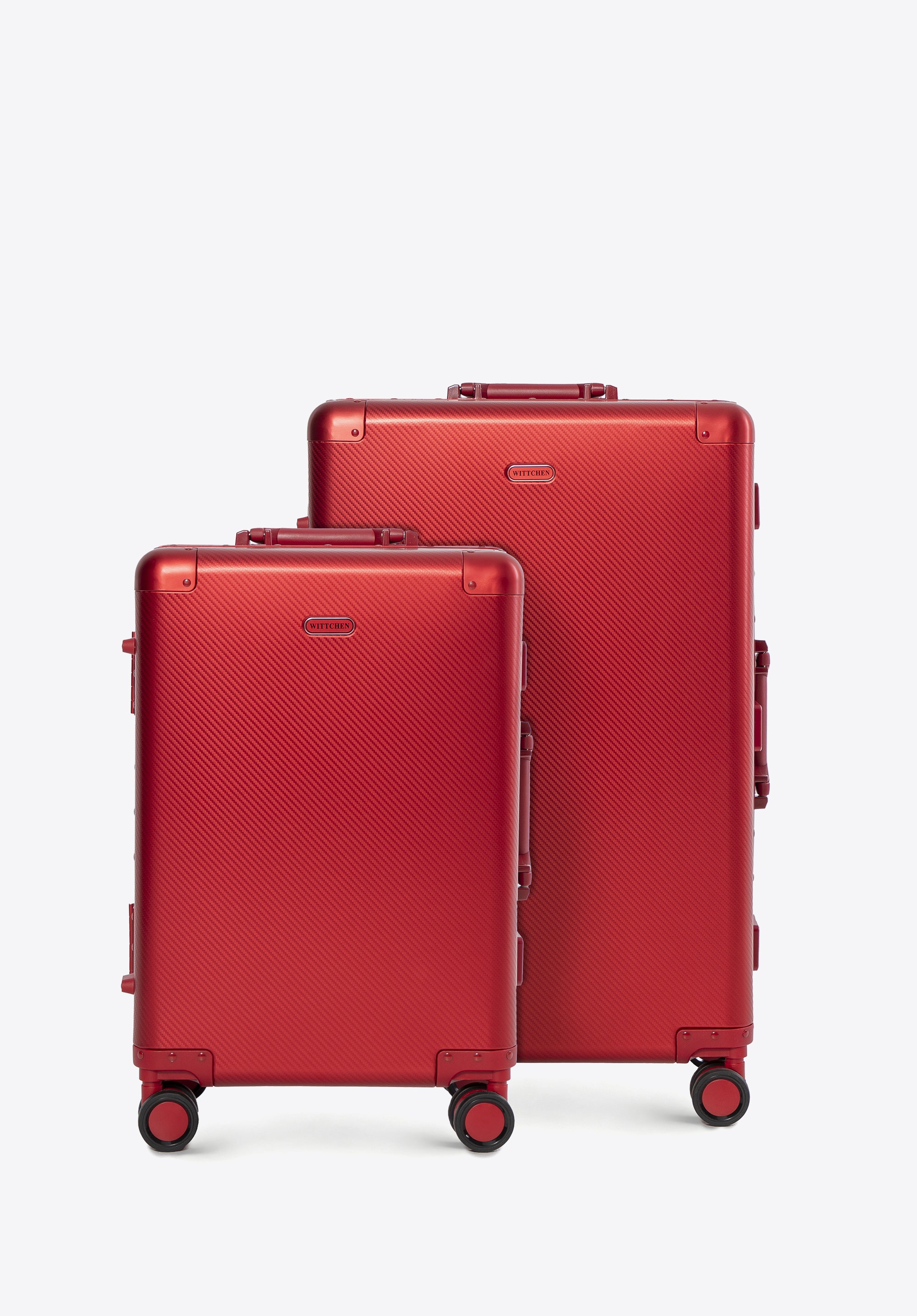 Set of small and medium aluminium suitcases, red, 56-3H-10S-30M, Photo 1