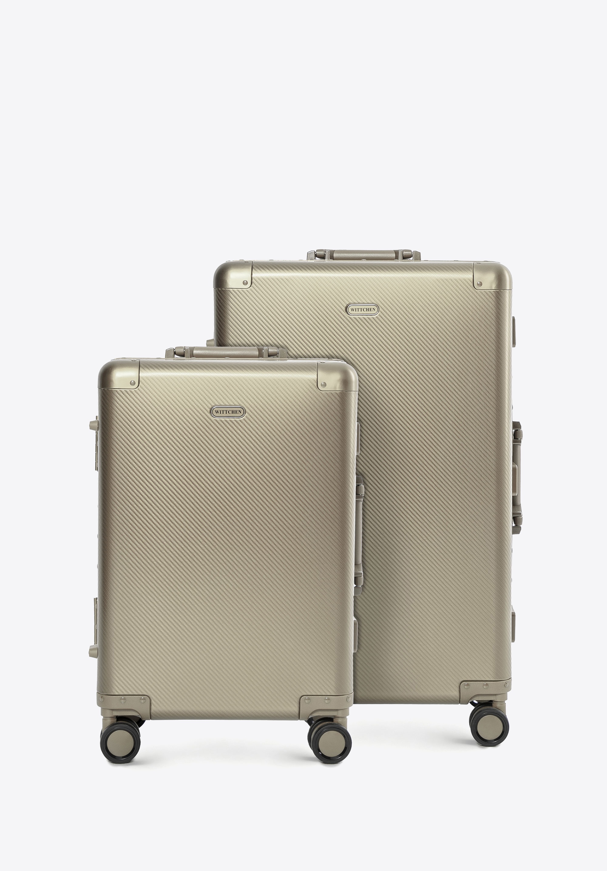 Set of small and medium aluminium suitcases, gold, 56-3H-10S-86M, Photo 1