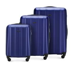 Zestaw walizek z polikarbonu fakturowanych, niebieski, 56-3P-11S-91, Zdjęcie 1
