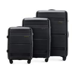 Zestaw jednokolorowych walizek z polipropylenu, czarny, 56-3T-14S-10, ZdjÄ™cie 1