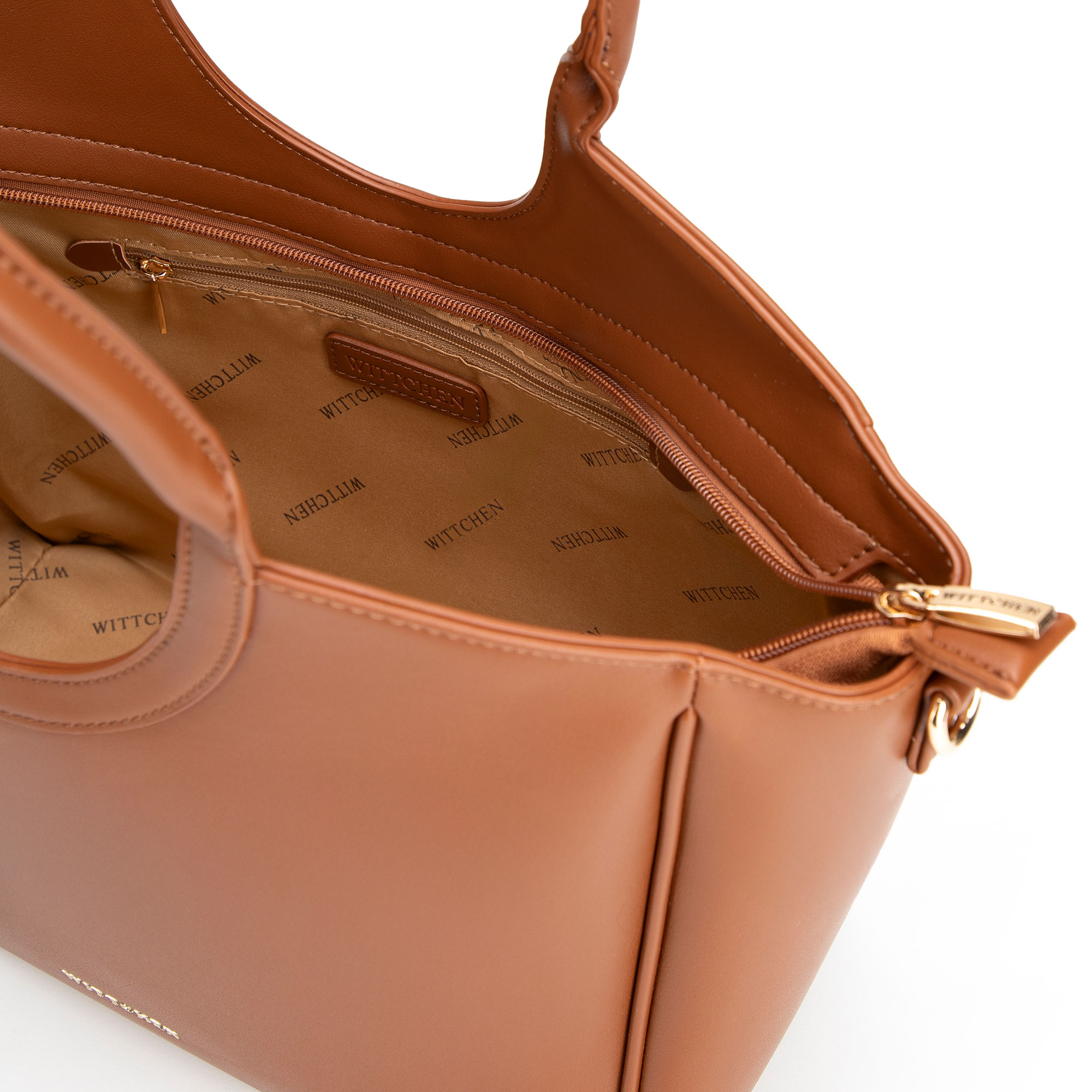 Dámska shopper kabelka z ekologickej kože hnedá s okrúhlymi rukoväťami 102-4Y-904-5, Vyberte variant hnedá