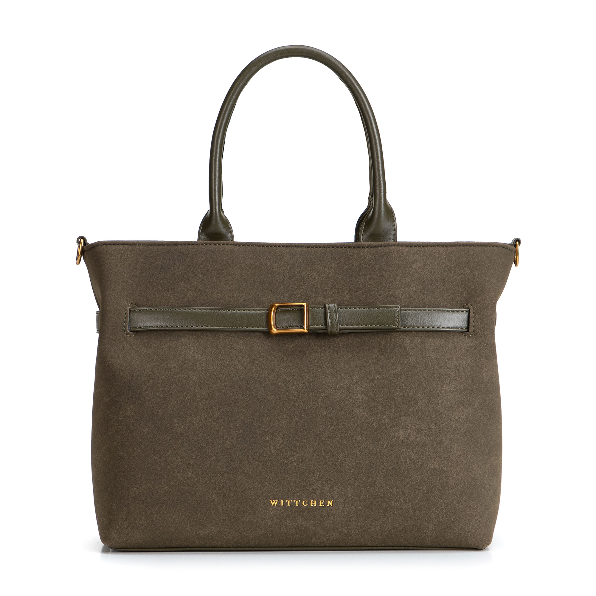 Dámska shopper kabelka Wittchen z imitácie kože s elegantným vzhľadom, Vyberte variant khaki