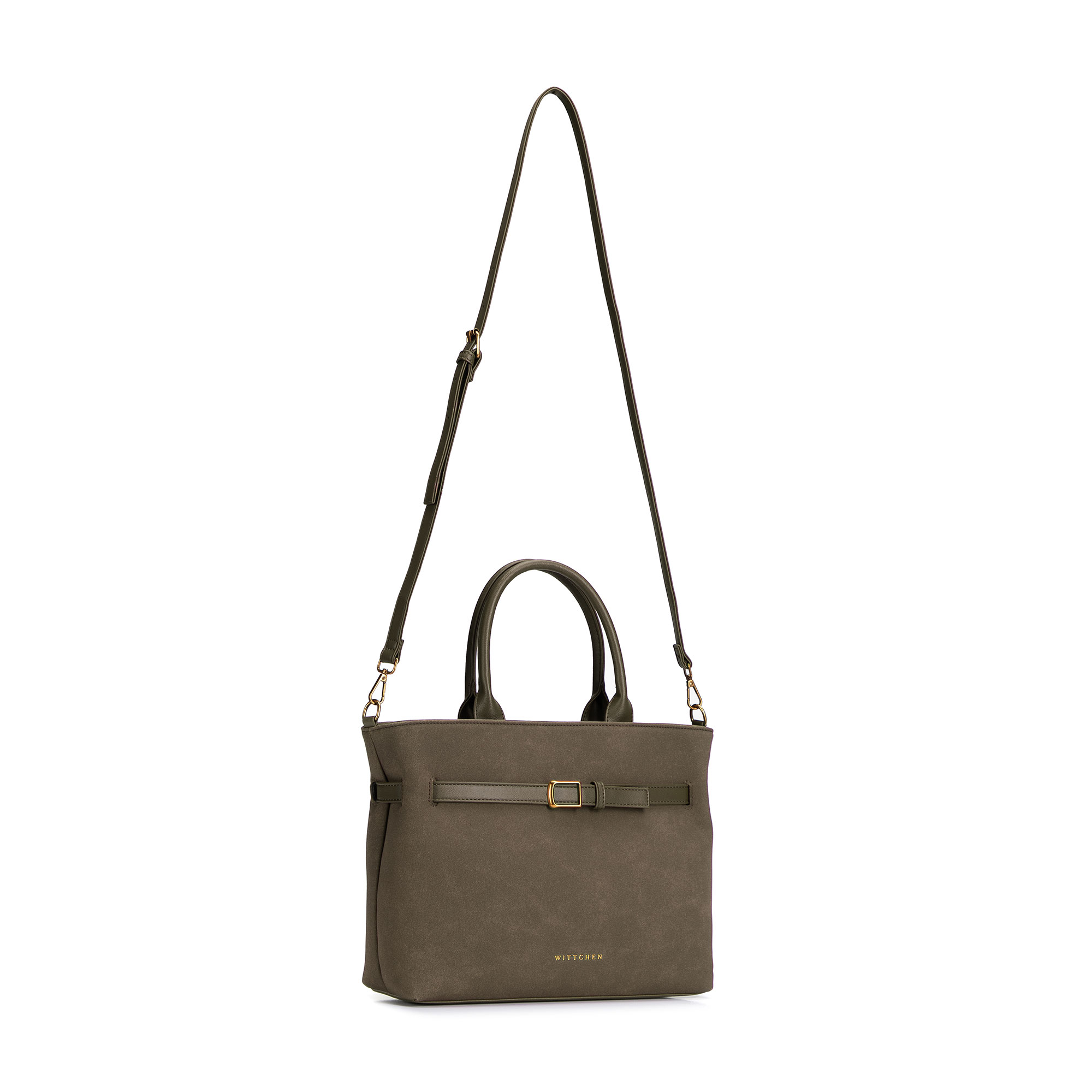 Dámska shopper kabelka Wittchen z imitácie kože s elegantným vzhľadom, Vyberte variant khaki