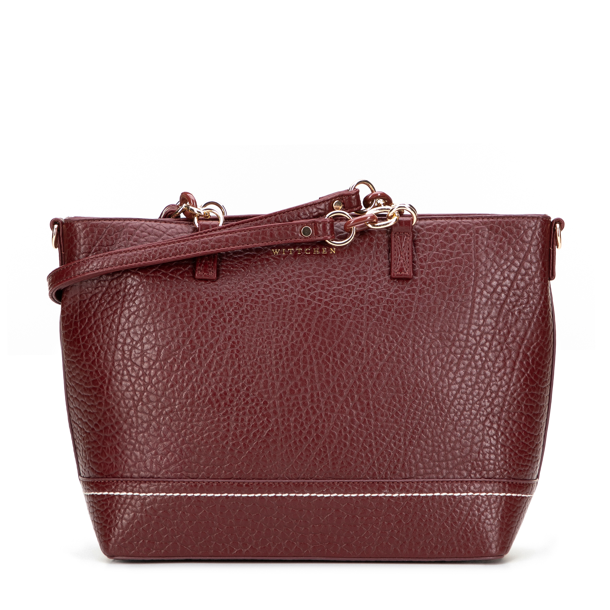 Bordová dámska shopper kabelka Wittchen s retiazkovým detailom a elegantným vzhľadom, Vyberte variant bordová