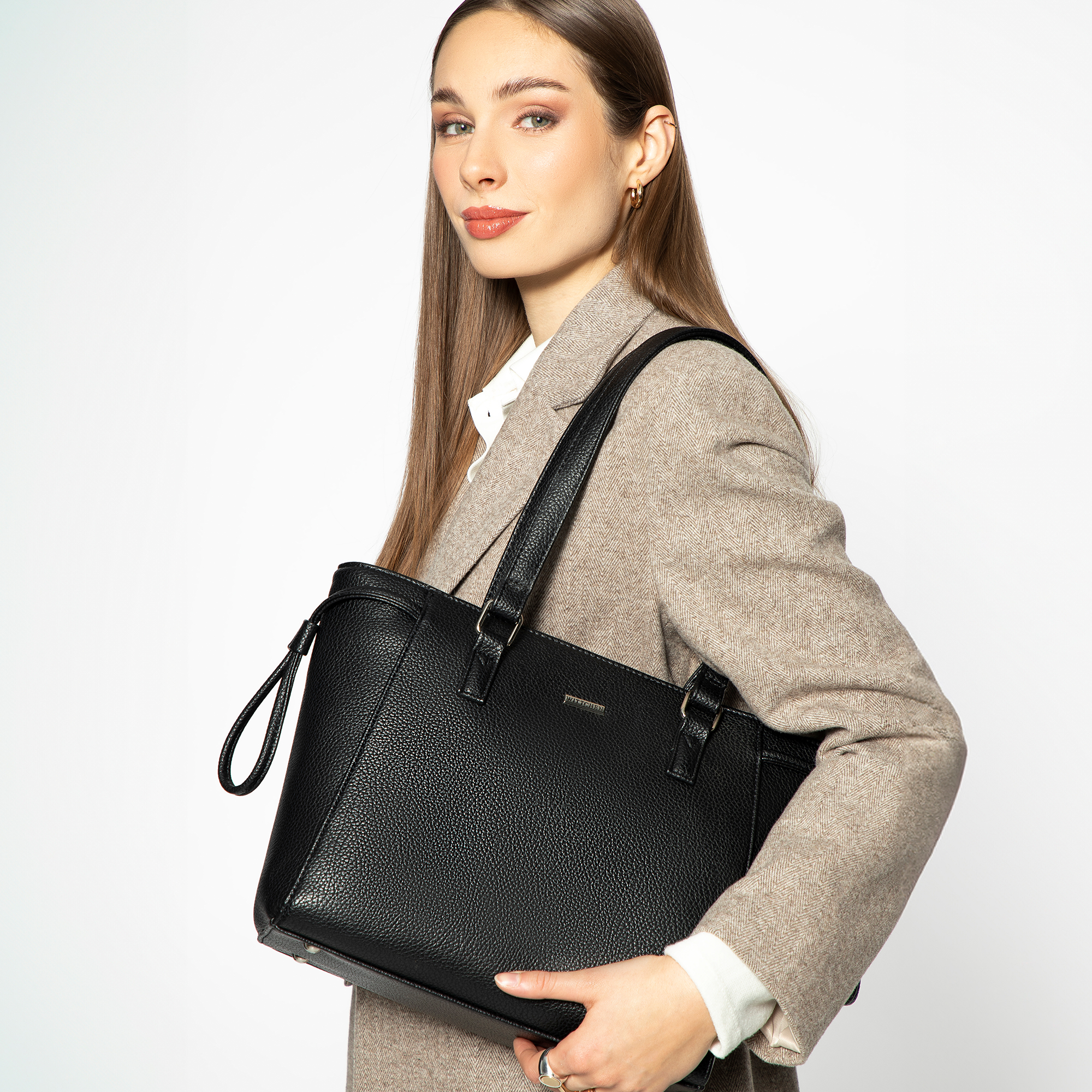 Dámska shopper kabelka z ekologickej kože čierno-zlatá so sťahovacími šnúrkami 29-4Y-606-1G, Vyberte variant čierno-zlatá