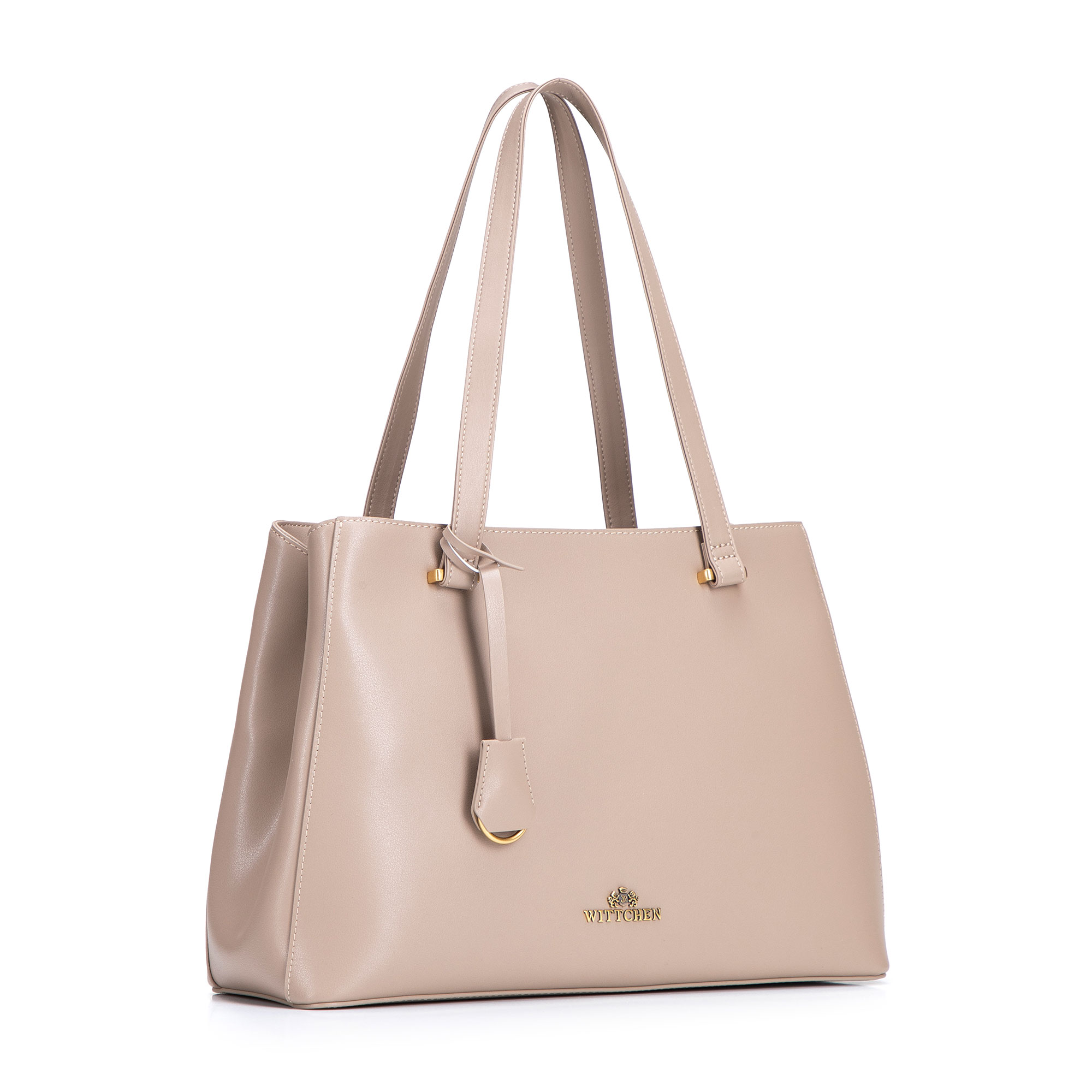 Béžová dámska shopper kabelka Wittchen z prírodnej kože s ozdobným strapcom a elegantným vzhľadom, Vyberte variant béžová