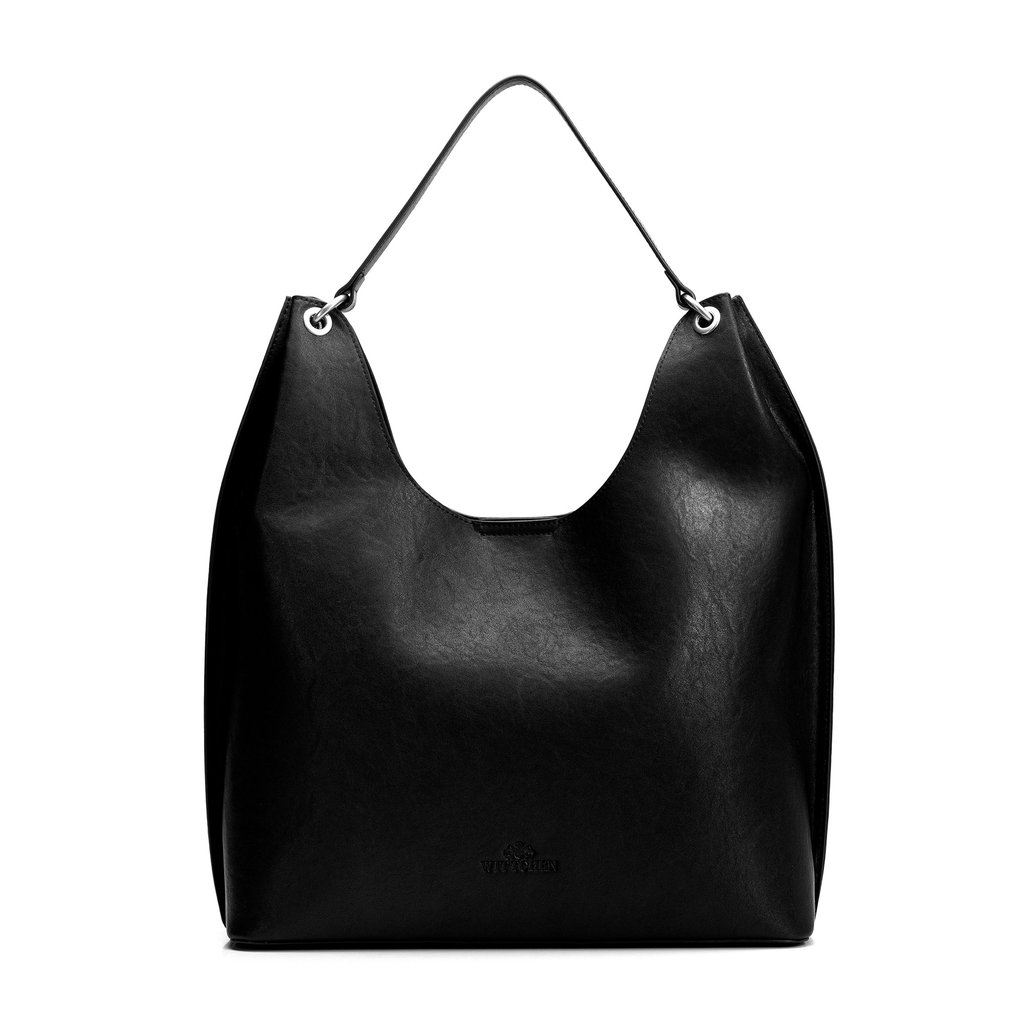 Dámska shopper kabelka z prírodnej kože čierna 101-4E-218-1, Vyberte variant čierna