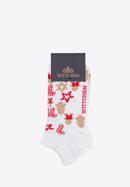 Women's Christmas ornaments socks, white-red, 98-SD-050-X4-35/37, Photo 1