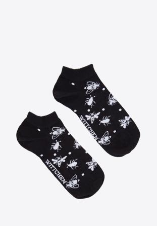 Women's insect pattern socks, black-white, 98-SD-050-X2-38/40, Photo 1