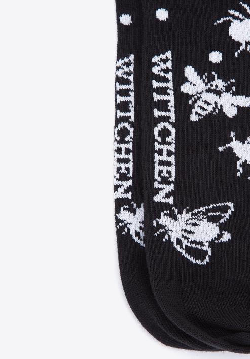 Women's insect pattern socks, black-white, 98-SD-050-X2-35/37, Photo 4