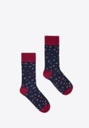 Socks, burgundy-navy blue, 98-SM-050-X3-43/45, Photo 2