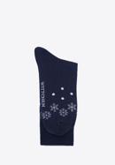 Men's socks with snowflakes pattern, navy blue-white, 98-SM-050-X6-43/45, Photo 3