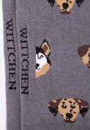 Men's socks with dog pattern, grey-brown, 98-SM-050-X4-40/42, Photo 4