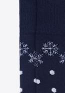 Men's socks with snowflakes pattern, navy blue-white, 98-SM-050-X6-40/42, Photo 4