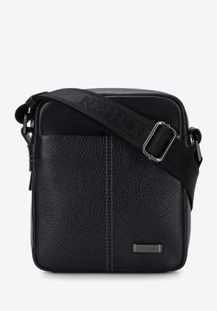 Men's small leather messenger bag, black, 96-4U-804-1, Photo 1