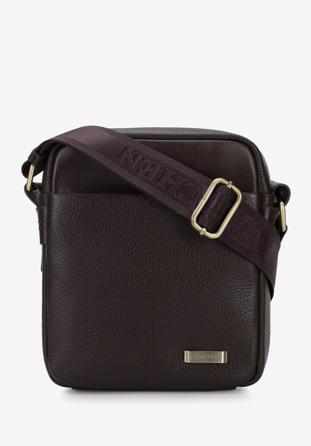 Men's small leather messenger bag, dark brown, 96-4U-804-4, Photo 1