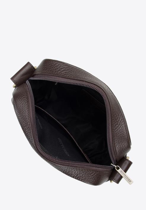 Men's small leather messenger bag, dark brown, 96-4U-804-1, Photo 3