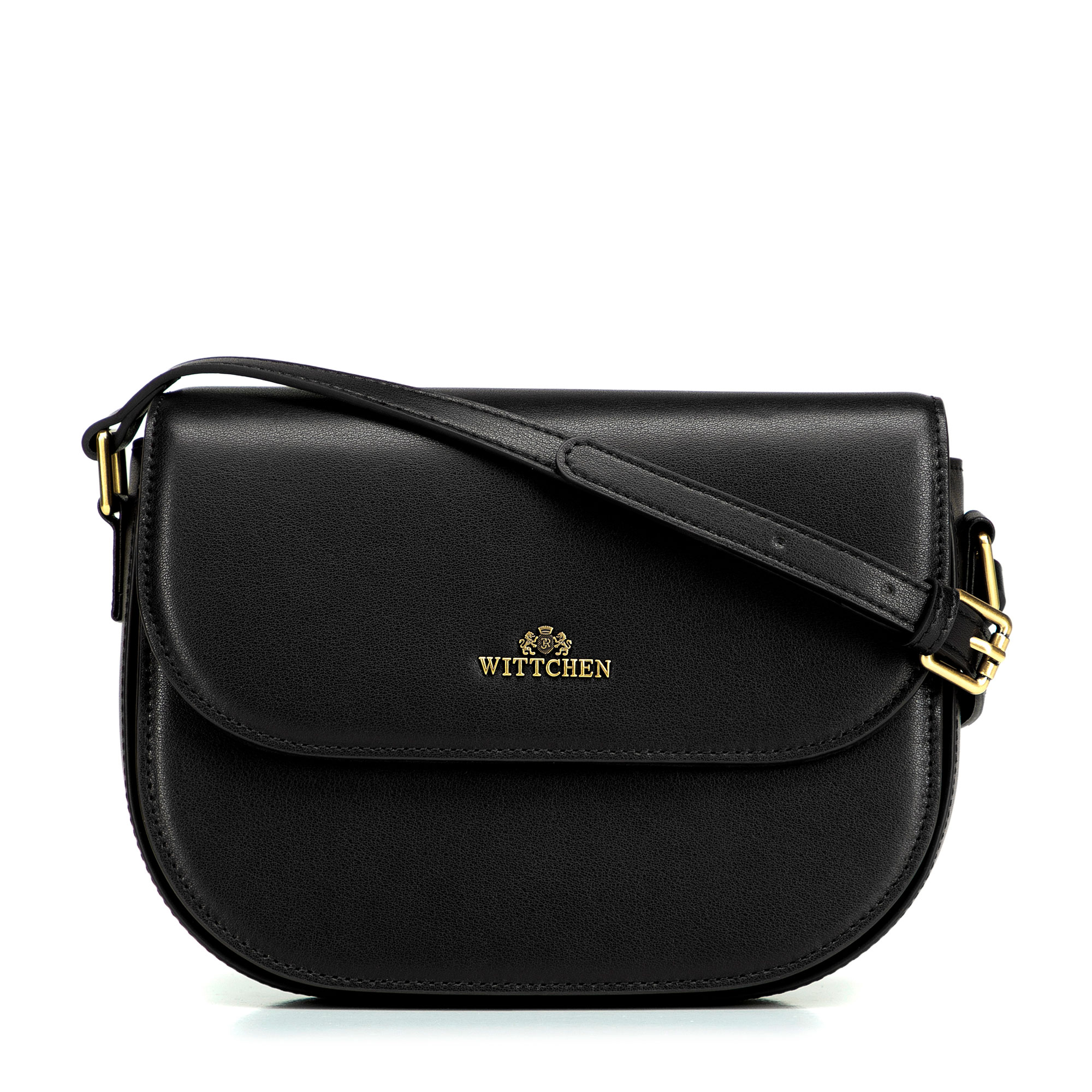 Čierna dámska crossbody kabelka Wittchen z prírodnej kože s moderným dizajnom, Vyberte variant čierna