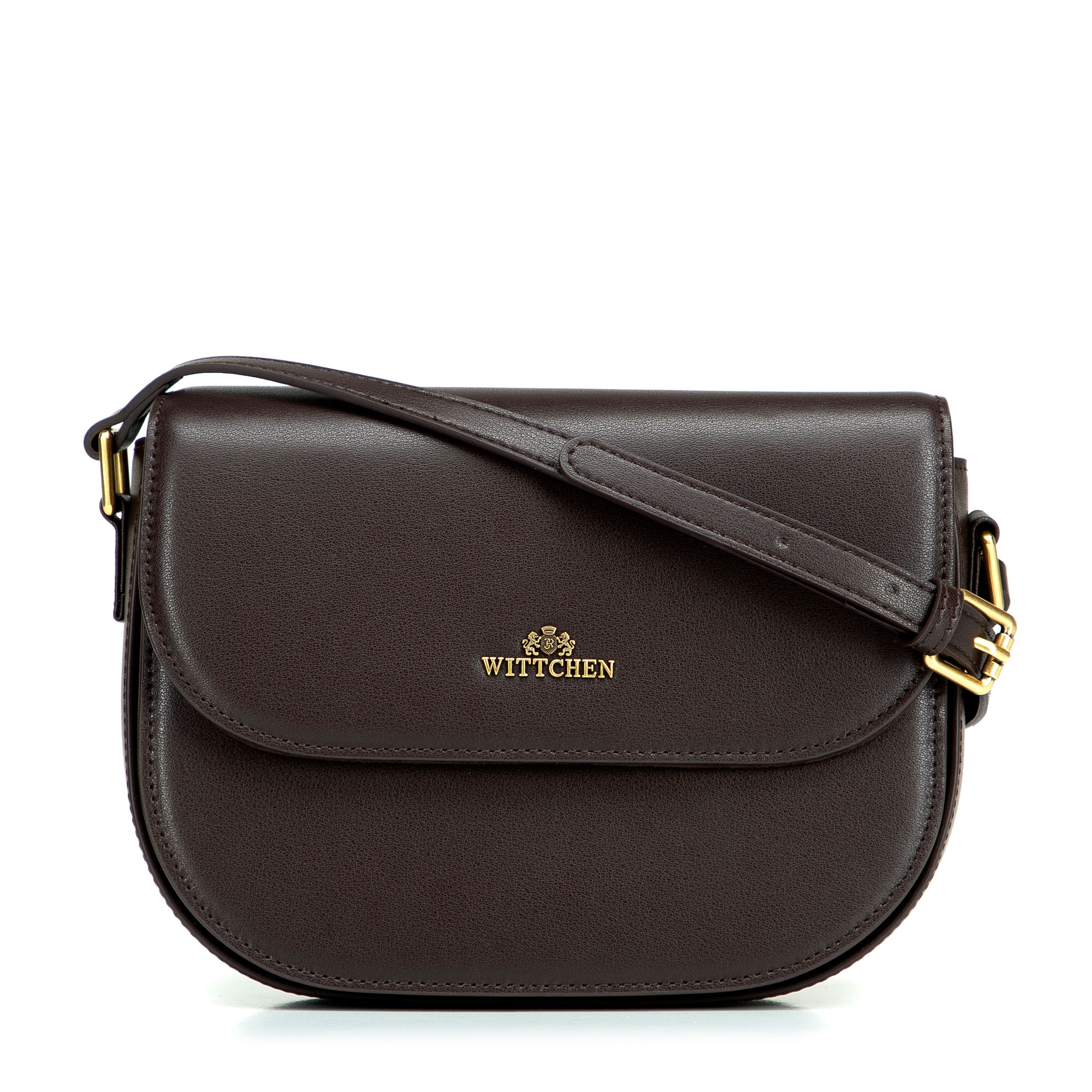 Tmavohnedá dámska crossbody kabelka Wittchen z prírodnej kože s elegantným vzhľadom, Vyberte variant tmavohnedá
