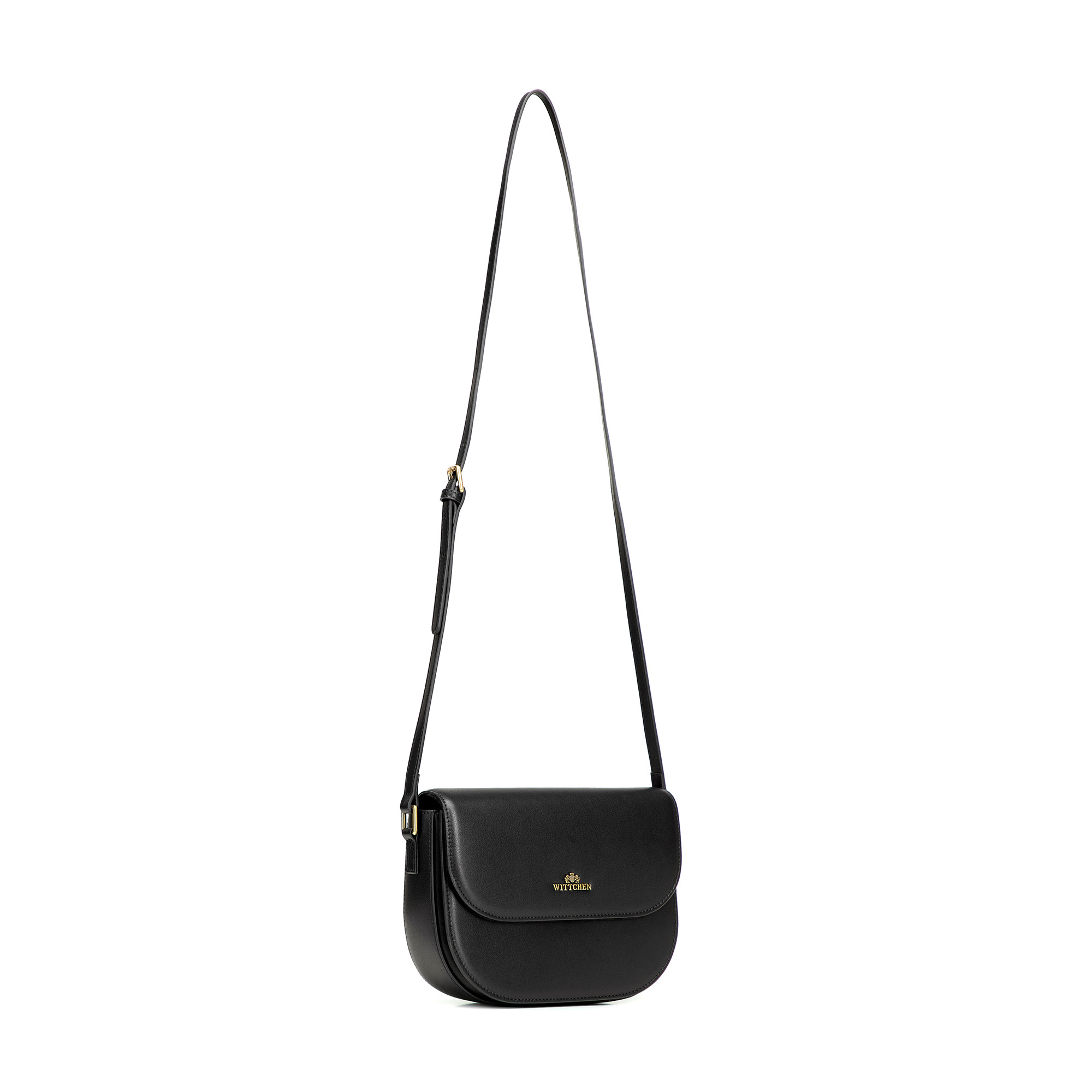 Čierna dámska crossbody kabelka Wittchen z prírodnej kože s moderným dizajnom, Vyberte variant čierna