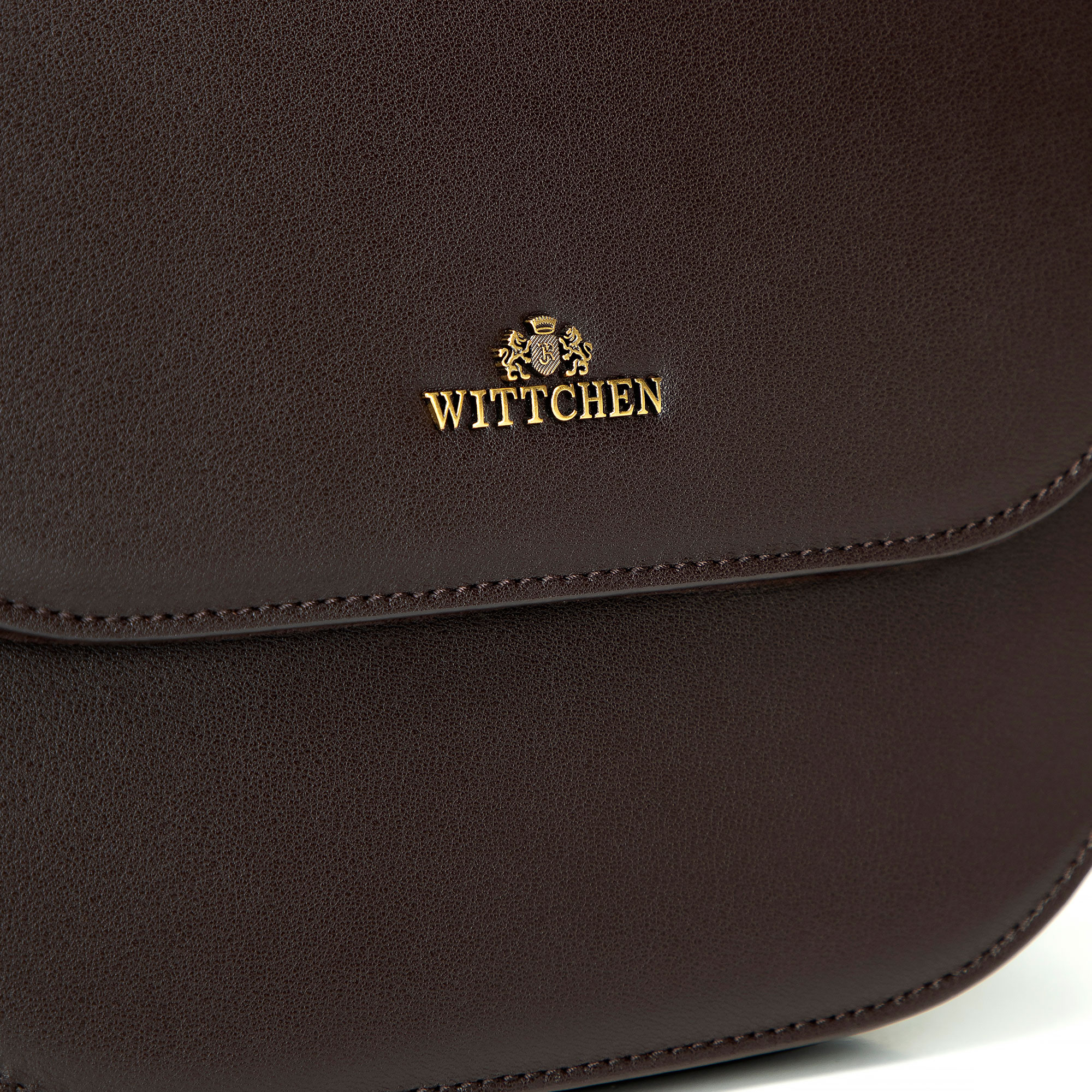 Tmavohnedá dámska crossbody kabelka Wittchen z prírodnej kože s elegantným vzhľadom, Vyberte variant tmavohnedá