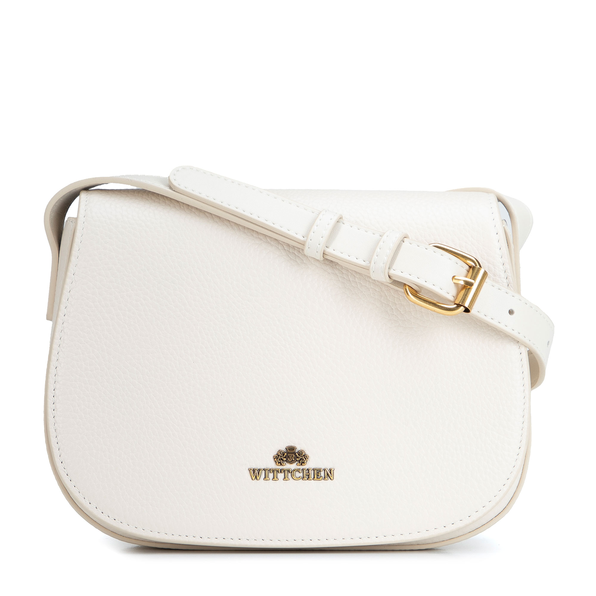 Smotanová dámska crossbody kabelka Wittchen z prírodnej kože s moderným vzhľadom, Vyberte variant ecru