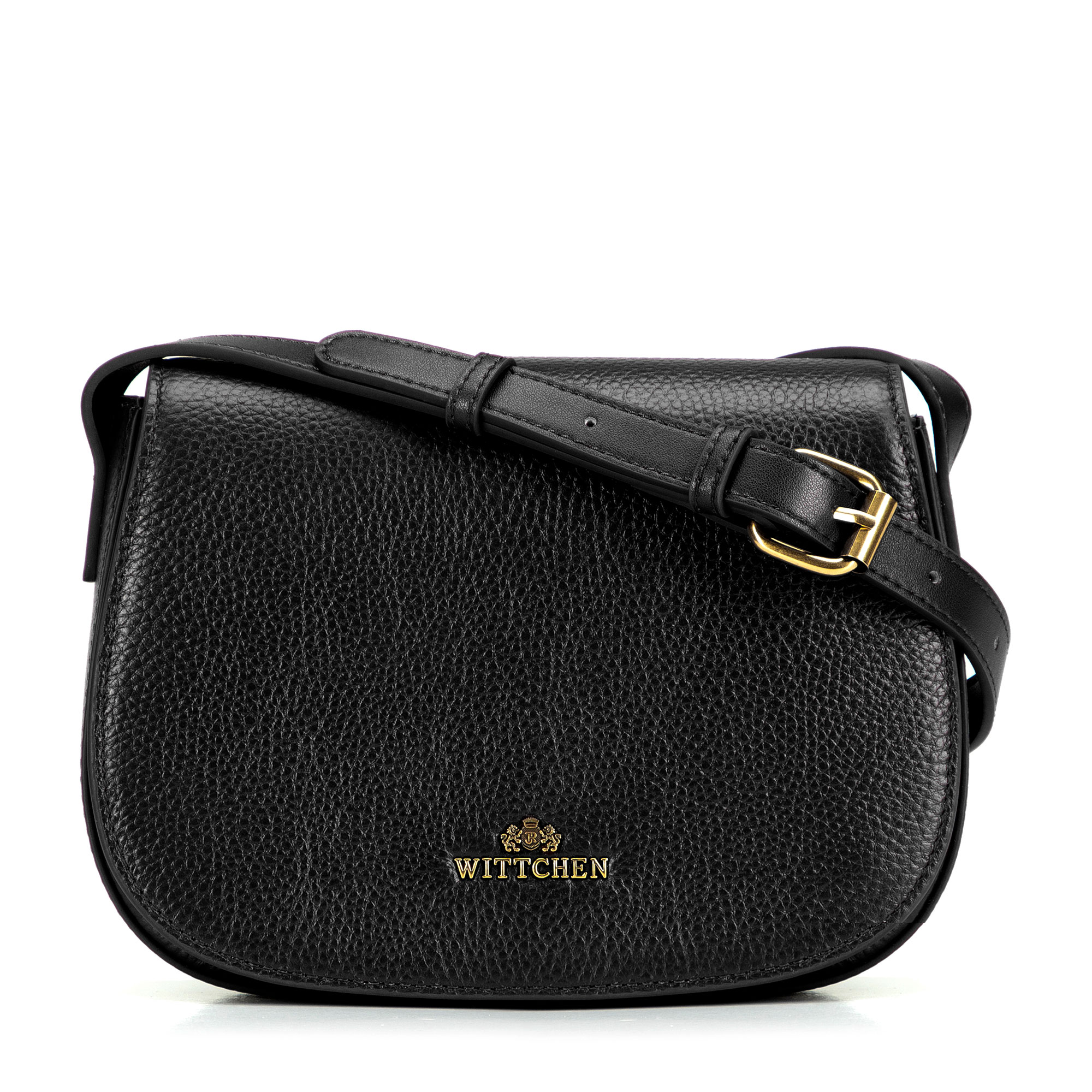 Čierna dámska crossbody kabelka Wittchen z prírodnej kože s výrazným dizajnom, Vyberte variant čierna