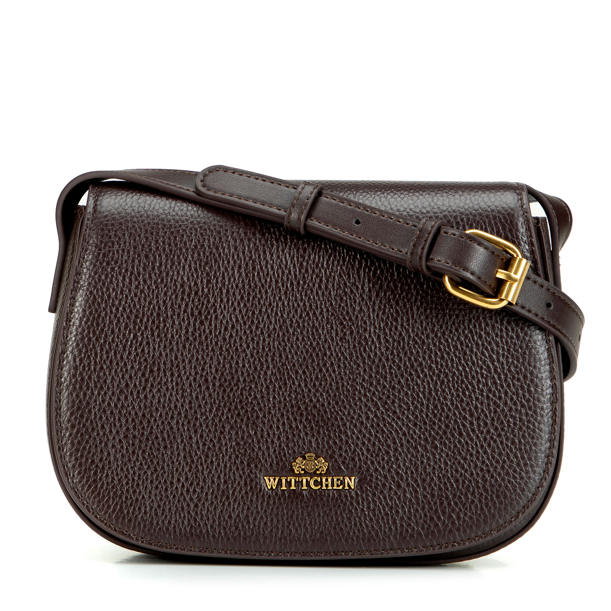Tmavohnedá dámska crossbody kabelka Wittchen z prírodnej kože s mestským vzhľadom, Vyberte variant tmavohnedá