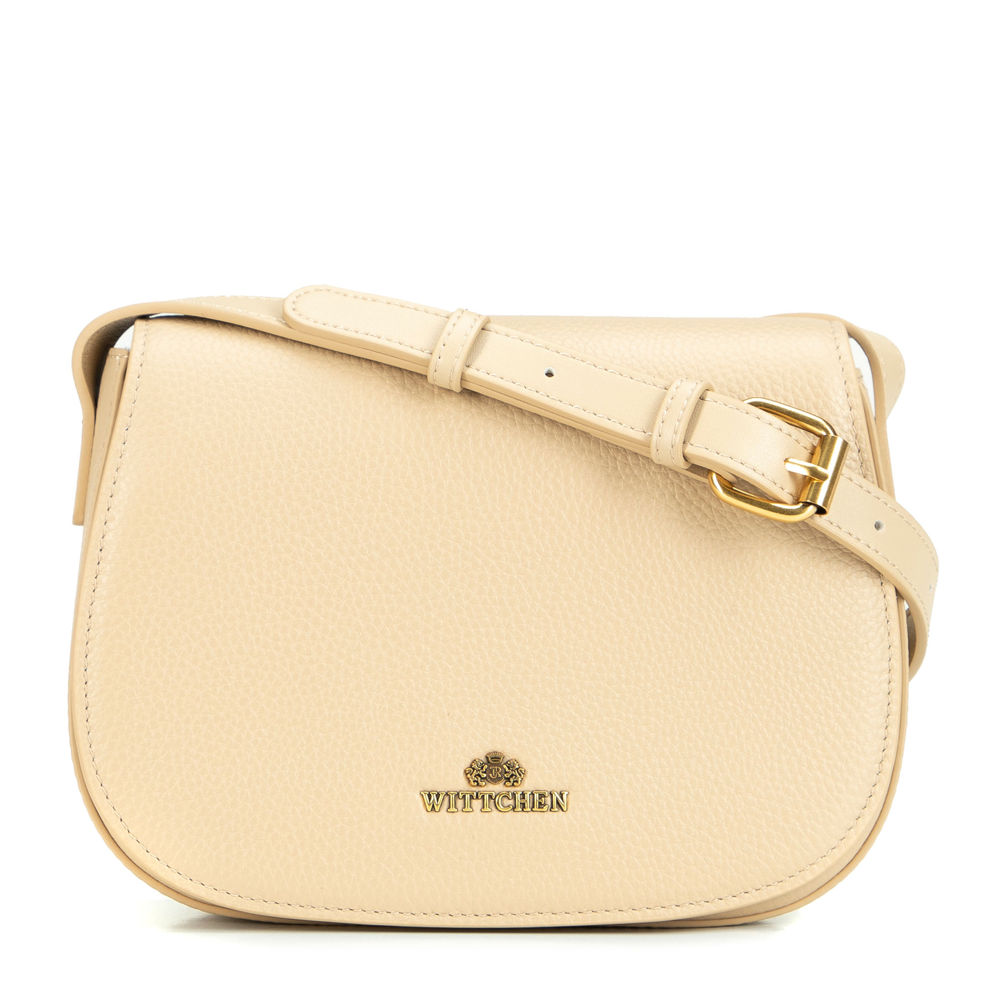 Béžová dámska crossbody kabelka Wittchen z prírodnej kože s výrazným vzhľadom, Vyberte variant béžová