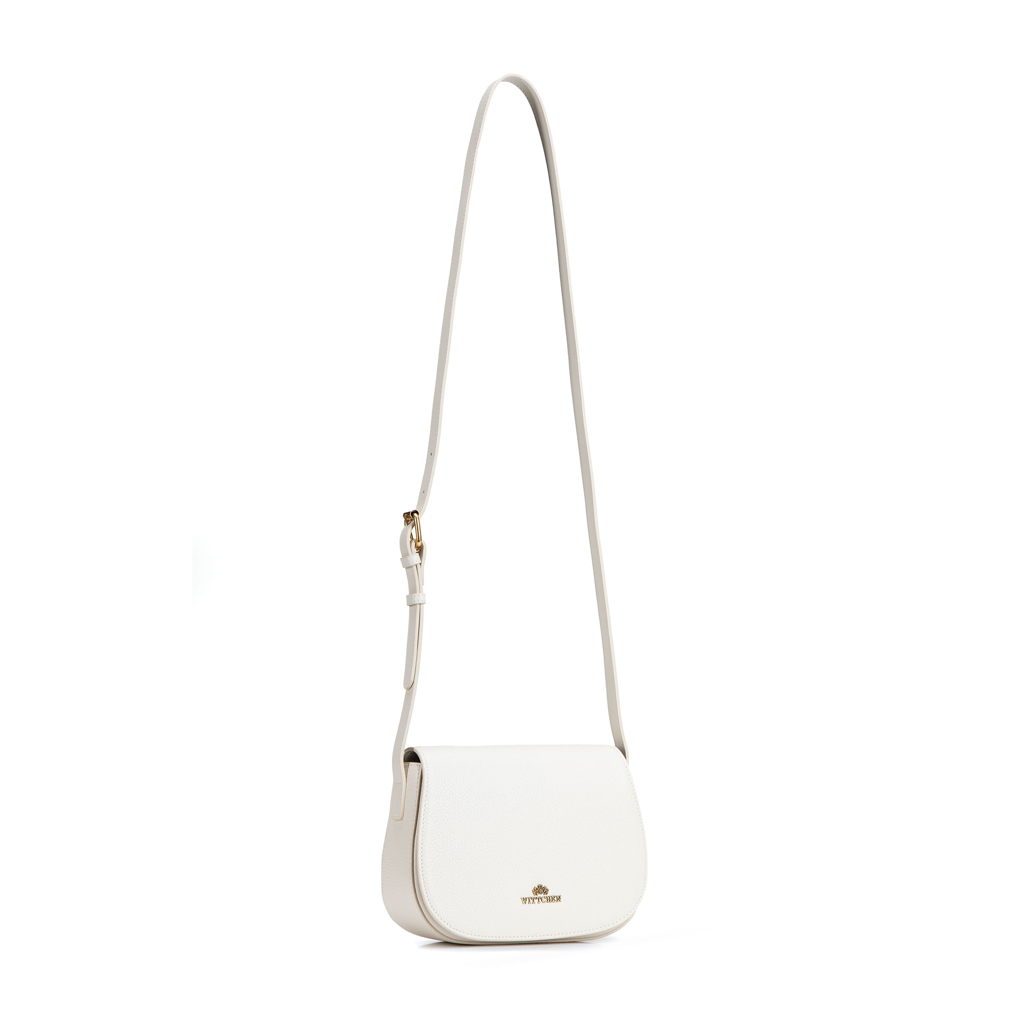 Smotanová dámska crossbody kabelka Wittchen z prírodnej kože s moderným vzhľadom, Vyberte variant ecru