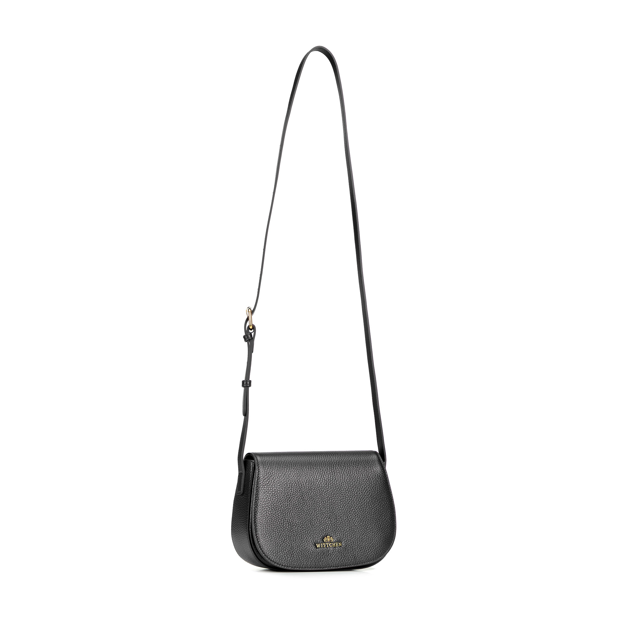 Čierna dámska crossbody kabelka Wittchen z prírodnej kože s výrazným dizajnom, Vyberte variant čierna