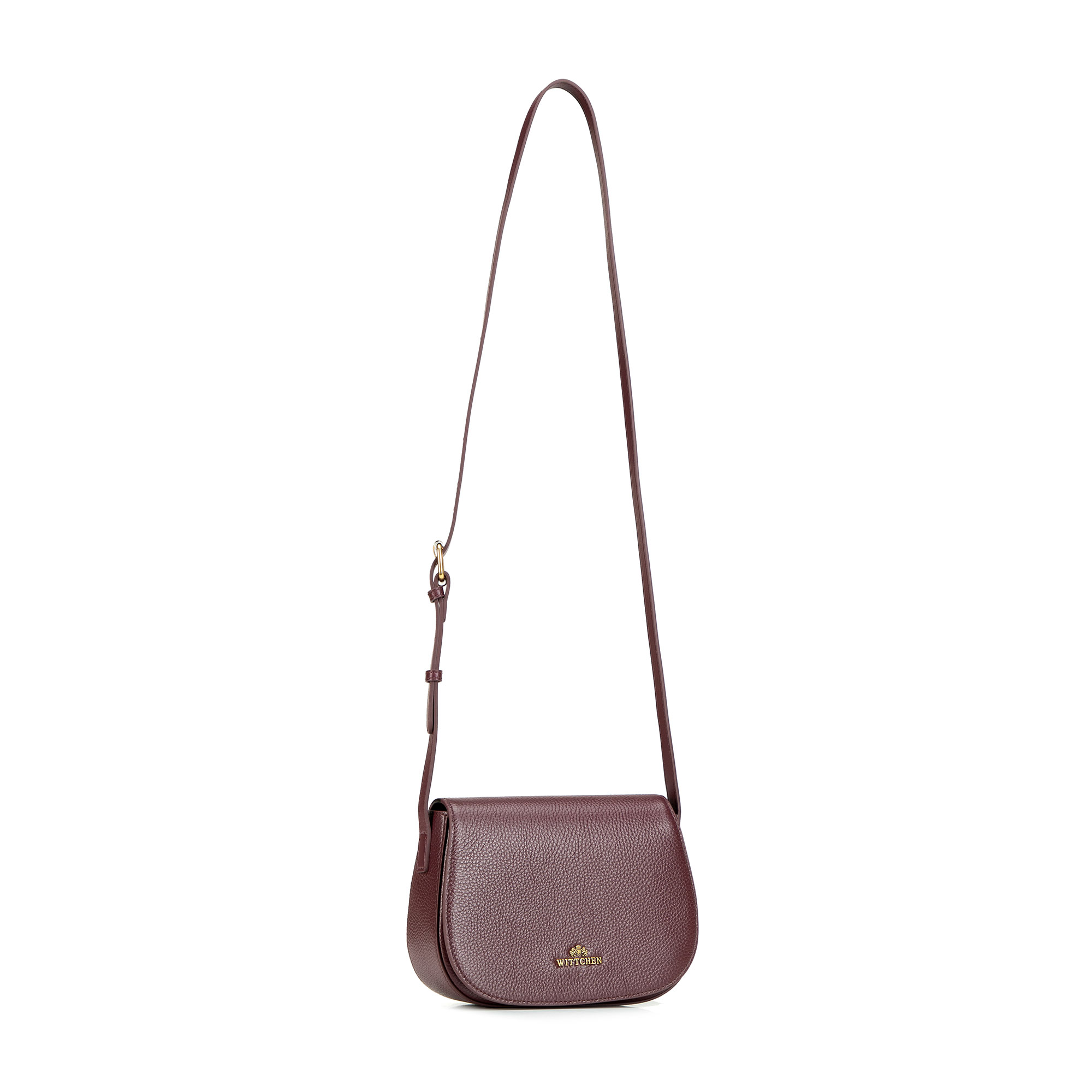Bordová dámska crossbody kabelka Wittchen z prírodnej kože s nadčasovým vzhľadom, Vyberte variant bordová