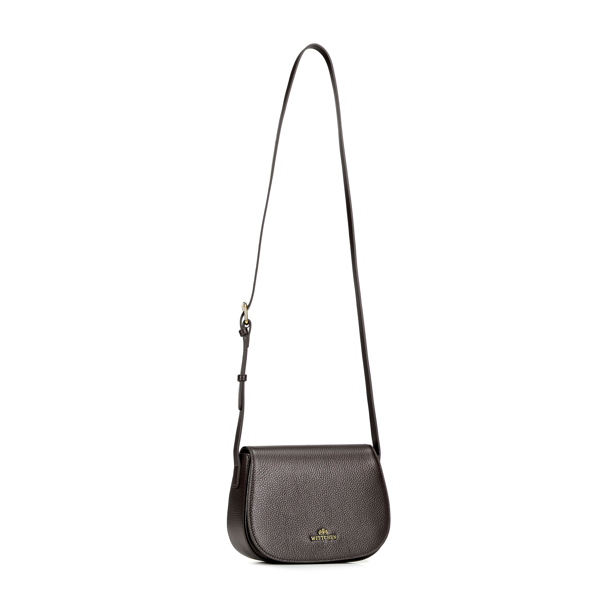 Tmavohnedá dámska crossbody kabelka Wittchen z prírodnej kože s mestským vzhľadom, Vyberte variant tmavohnedá
