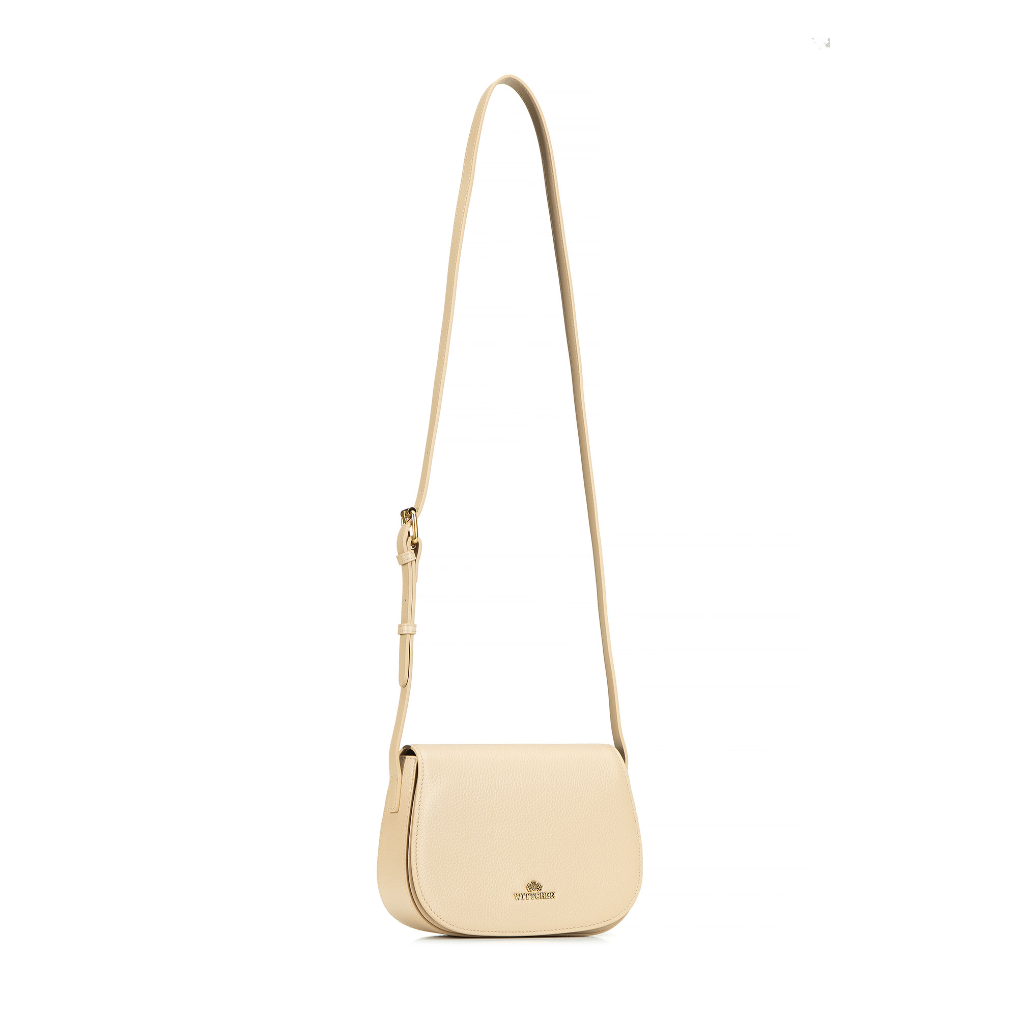 Béžová dámska crossbody kabelka Wittchen z prírodnej kože s výrazným vzhľadom, Vyberte variant béžová