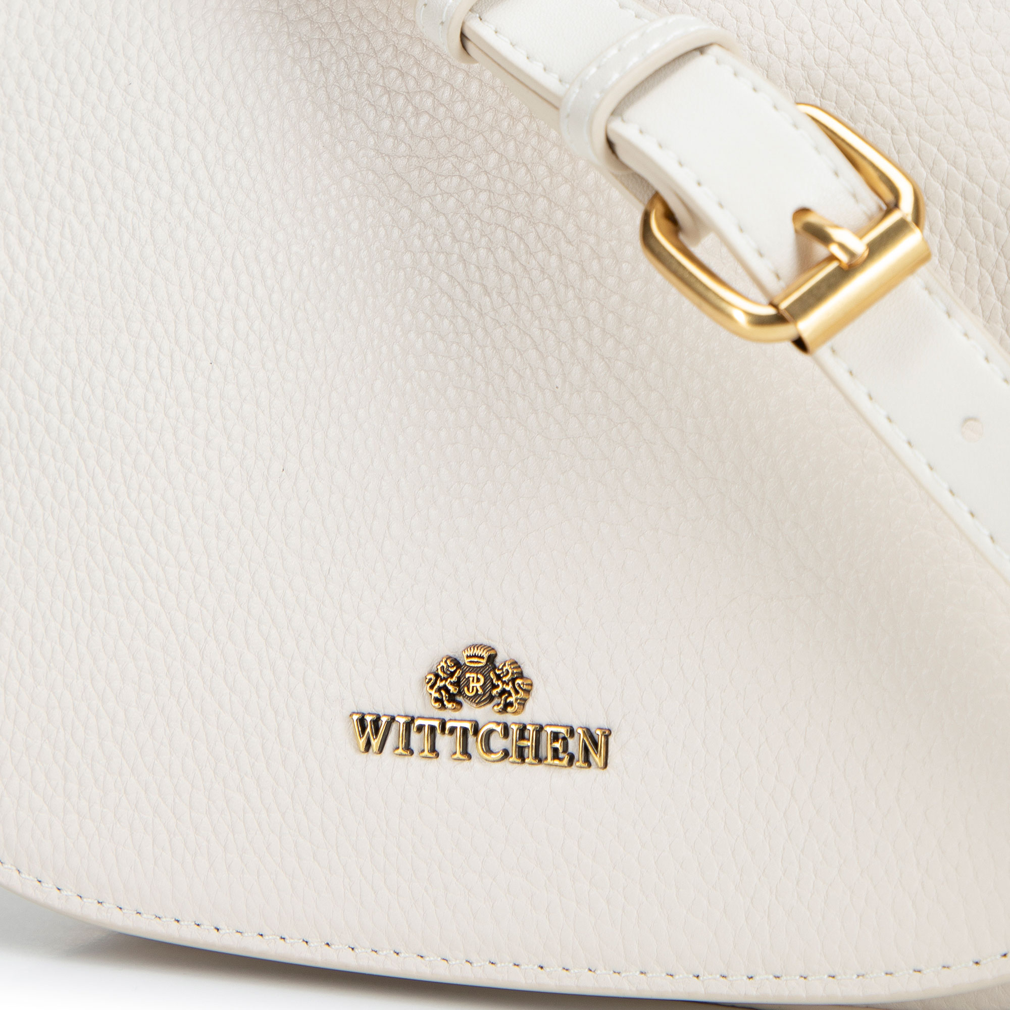 Smotanová dámska crossbody kabelka Wittchen z prírodnej kože s moderným vzhľadom, Vyberte variant ecru