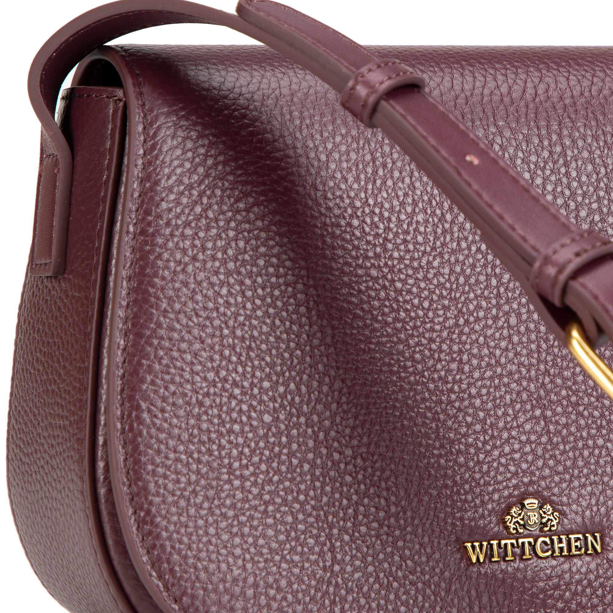 Bordová dámska crossbody kabelka Wittchen z prírodnej kože s nadčasovým vzhľadom, Vyberte variant bordová