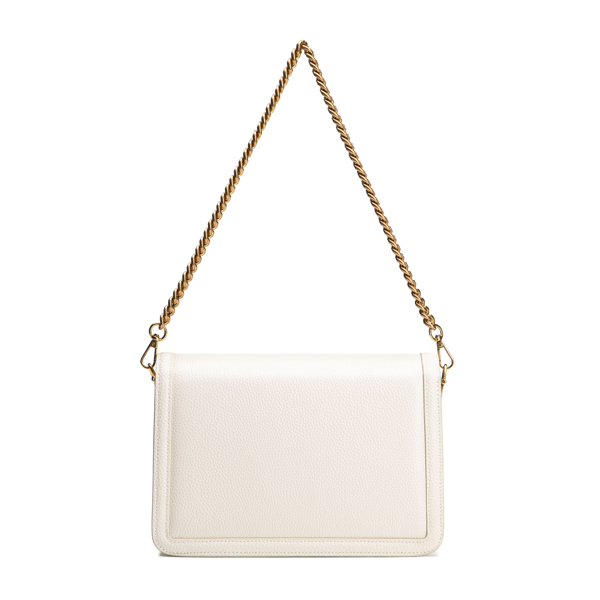 Krémová dámska crossbody kabelka Wittchen z prírodnej kože s retiazkovým detailom, Vyberte variant krémová