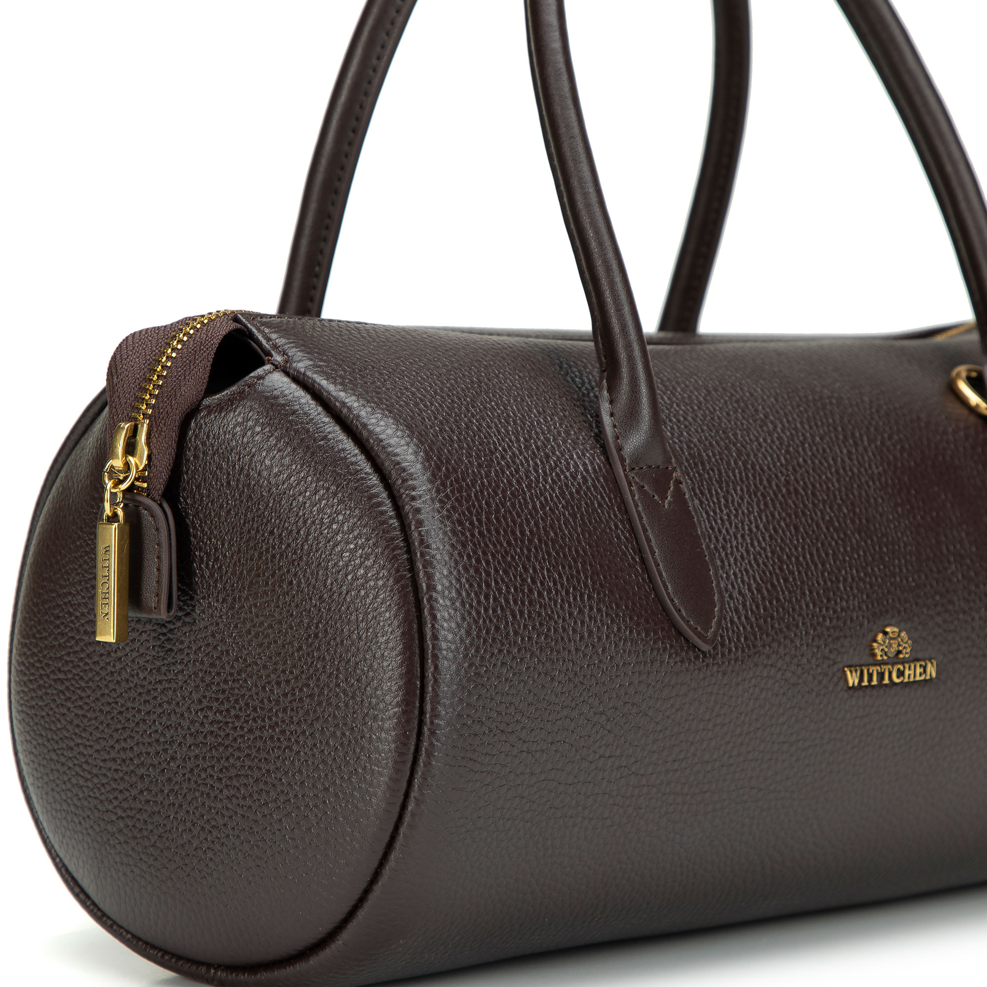 Tmavohnedá dámska crossbody kabelka Wittchen z prírodnej kože s retiazkovým detailom a elegantným vzhľadom, Vyberte variant tmavohnedá