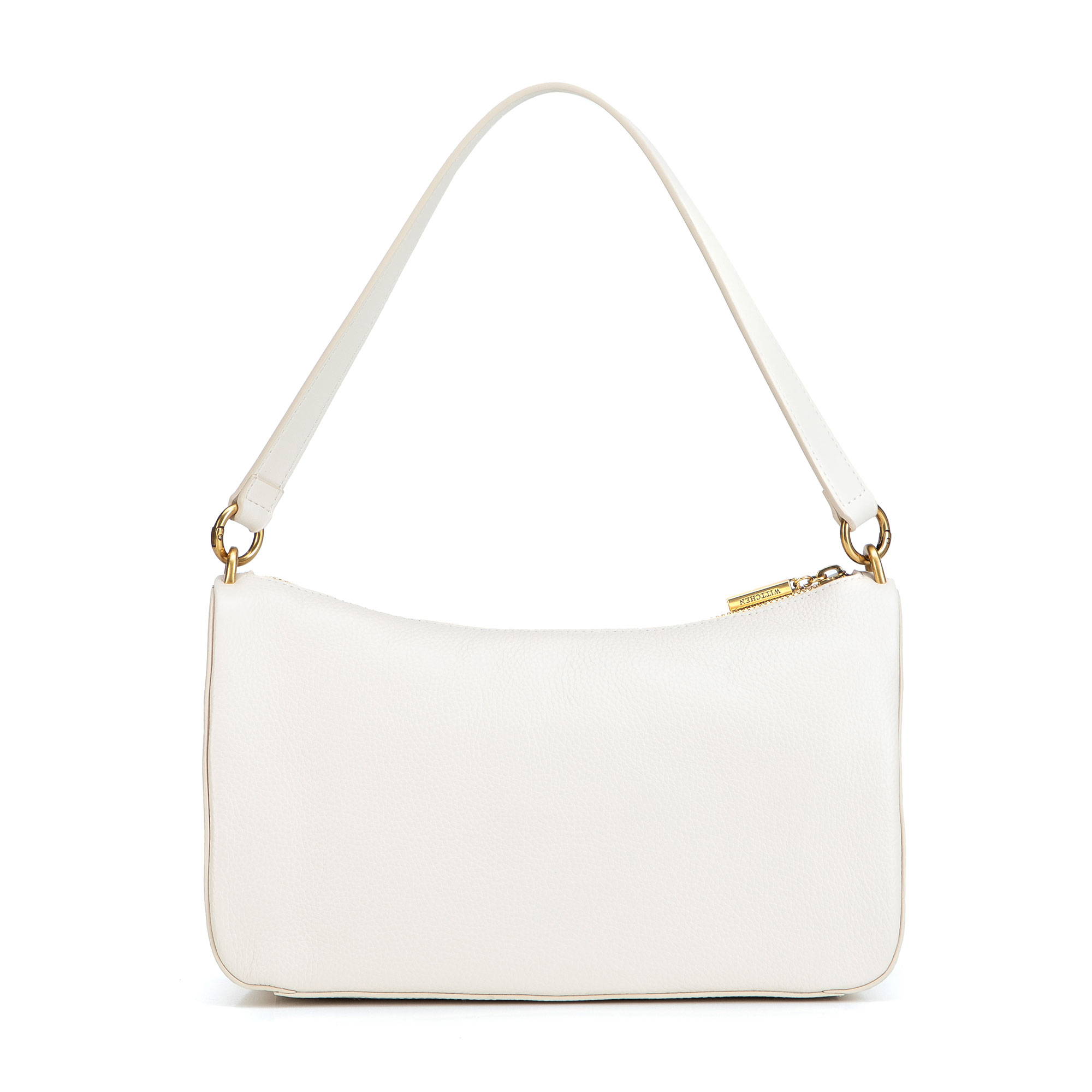 Smotanová dámska crossbody kabelka Wittchen z prírodnej kože s elegantným vzhľadom, Vyberte variant ecru