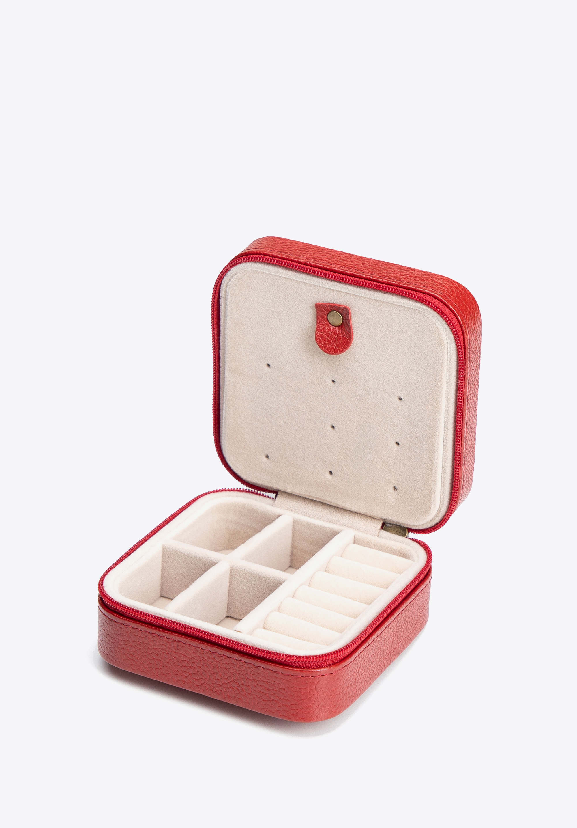 Leather jewellery case, red, 21-2-300-3, Photo 1