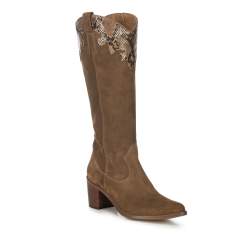 Women's cowboy knee high boots, camel, 91-D-050-4-36, Photo 1