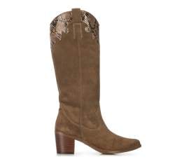 Women's cowboy knee high boots, camel, 91-D-050-4-35, Photo 1
