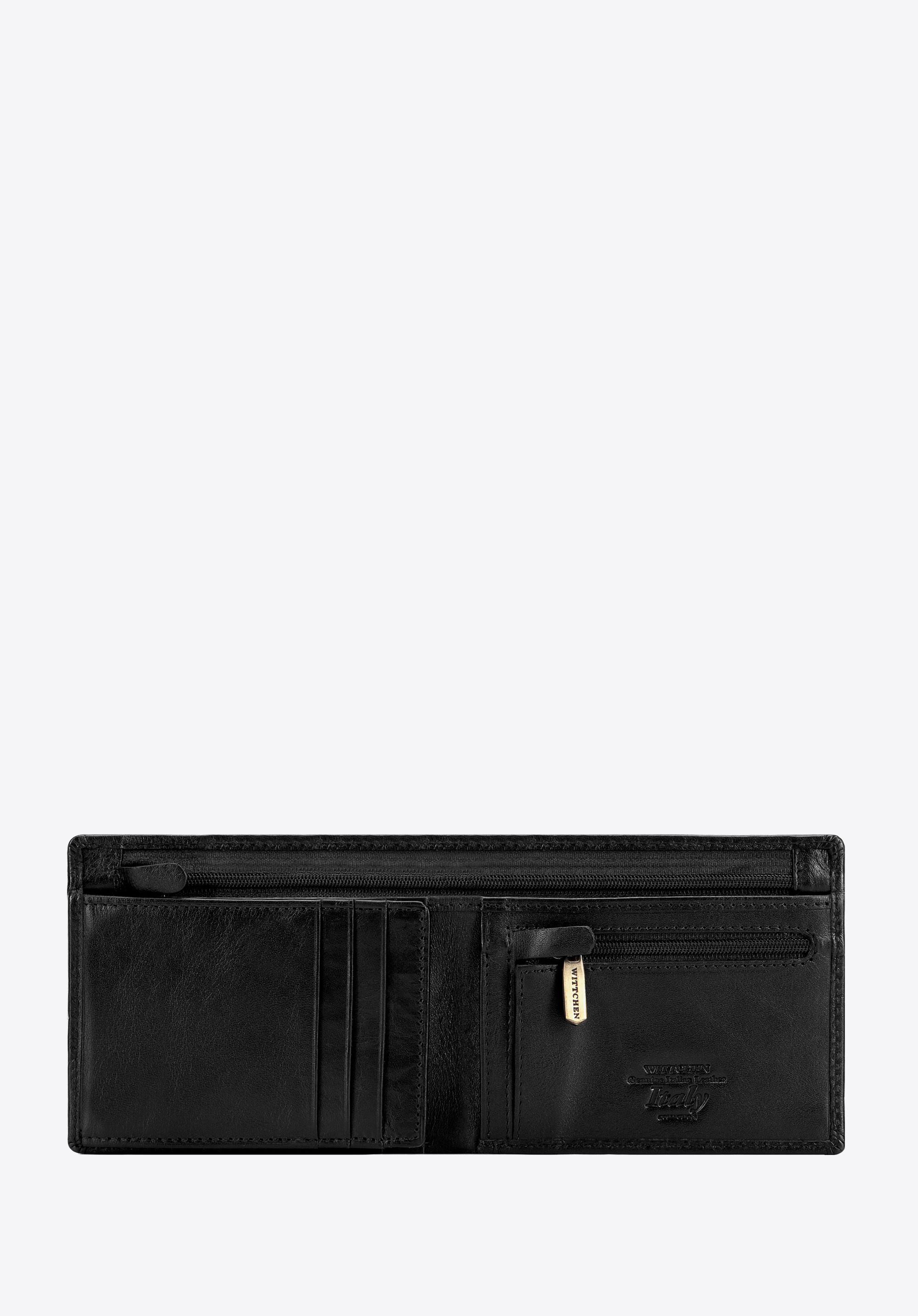 Men's leather wallet with fold-out card panel, black, 21-1-040-L10, Photo 1