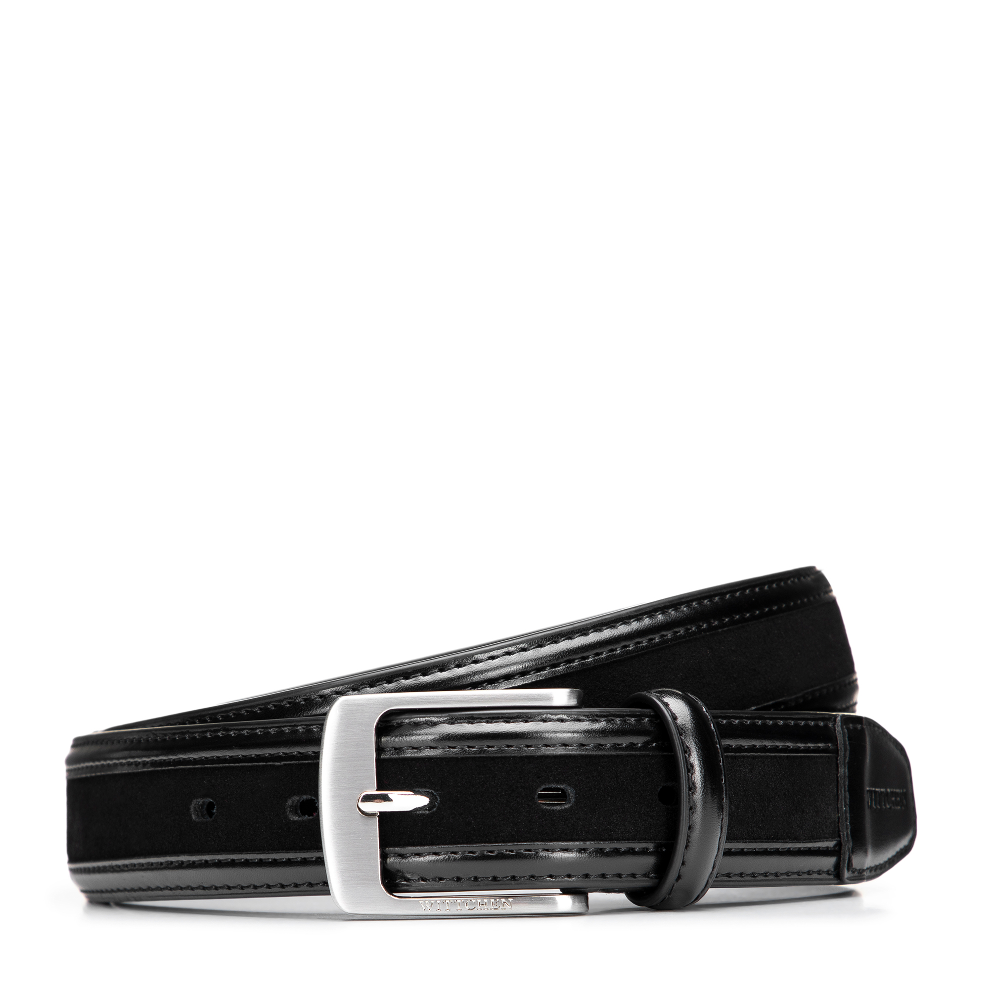 Čierny pánsky kožený opasok – elegancia v modernom štýle 101-8M-216-1