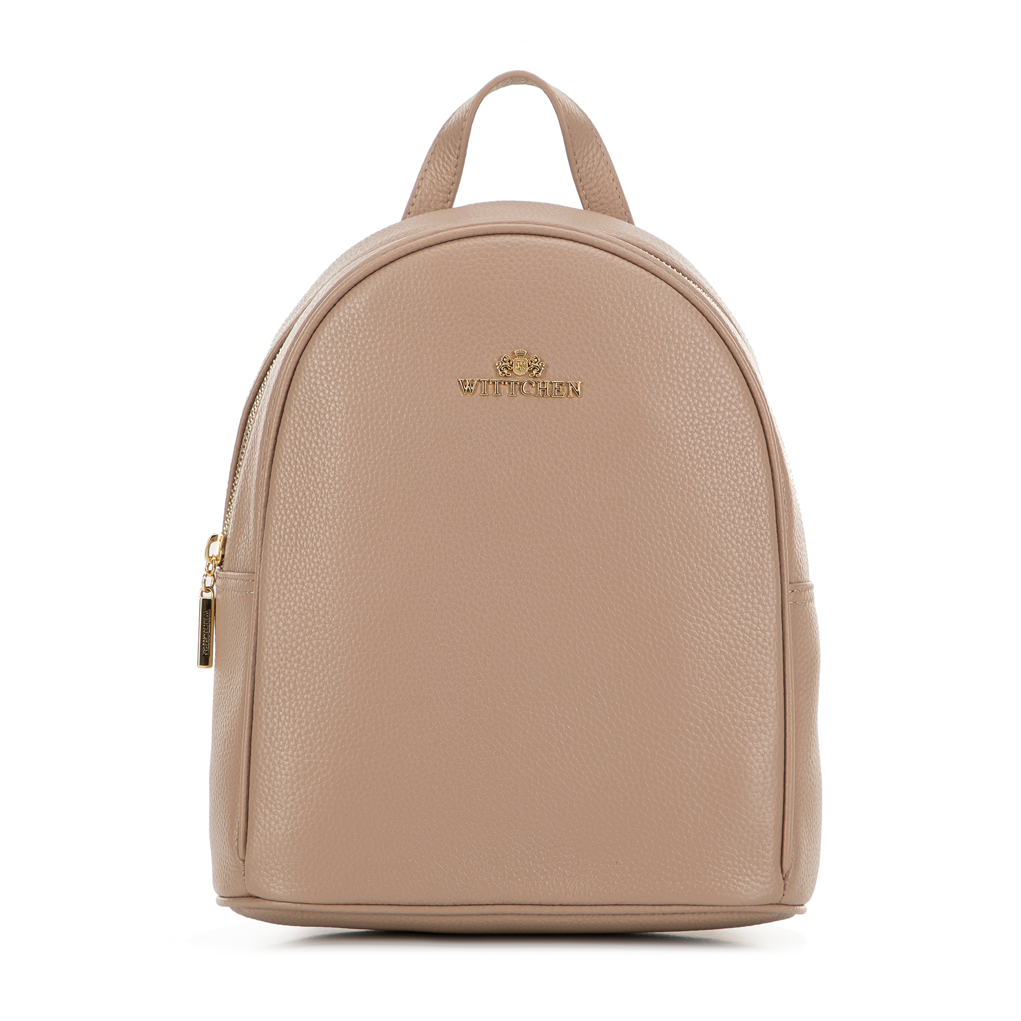 Kožený dámsky polkruhový batoh béžový 100-4E-609-9