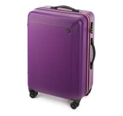Åšrednia walizka z ABS-u delikatnie Å¼Å‚obiona, fioletowy, 56-3A-622-44, ZdjÄ™cie 1