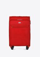 Średnia walizka miękka jednokolorowa, czerwony, 56-3S-652-3, Zdjęcie 1