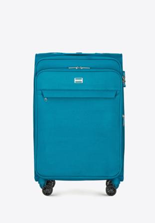 Medium-sized soft shell suitcase, turquoise, 56-3S-652-9, Photo 1
