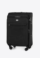 Średnia walizka miękka jednokolorowa, czarny, 56-3S-652-9, Zdjęcie 4