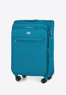 Średnia walizka miękka jednokolorowa, turkusowy, 56-3S-652-3, Zdjęcie 4